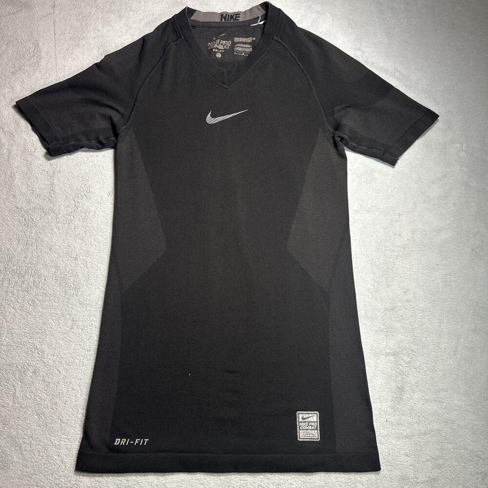 Y2k 2000s Nike Pro Combat Compression Shirt Men Medium Gym Yoga Rave Black Tight